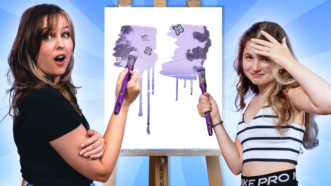 SCHILDEREN OP 1 SCHILDERIJ met mijn DOCHTER Emily