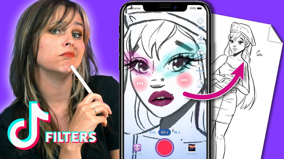 TIKTOK ART CHALLENGE TESTEN - Make-up filters bepalen mijn Tekening