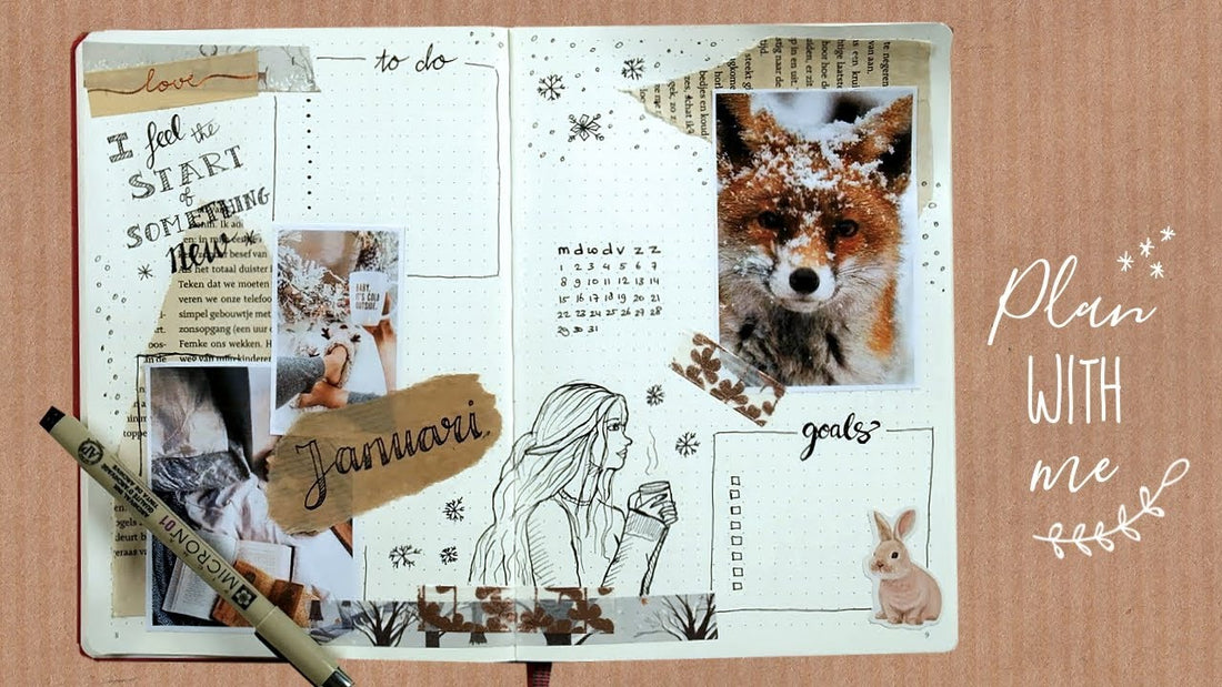 Januari spread maken - Plan with me Bullet Journal Nederlands