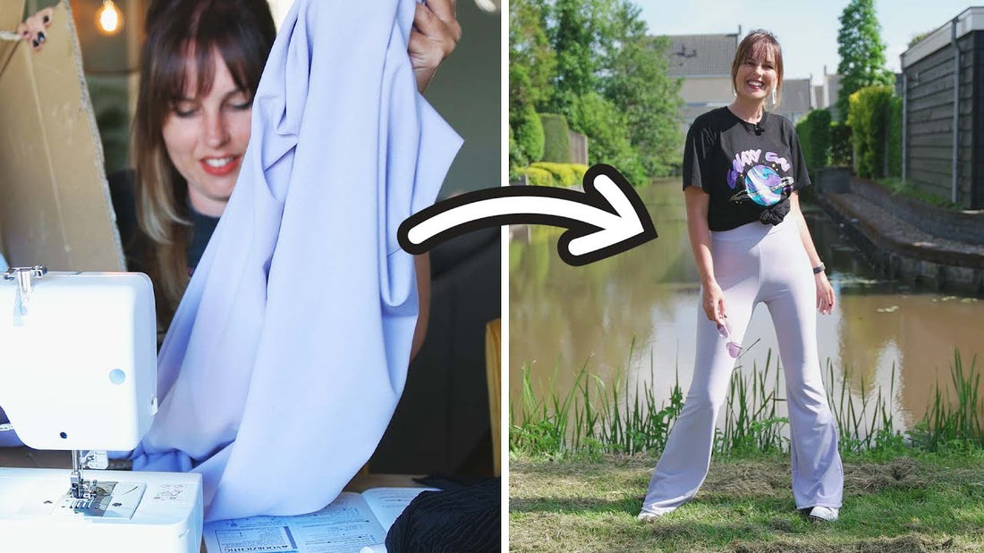 DIY LILA FLARED BROEK! - Voor de eerste keer kleding naaien!
