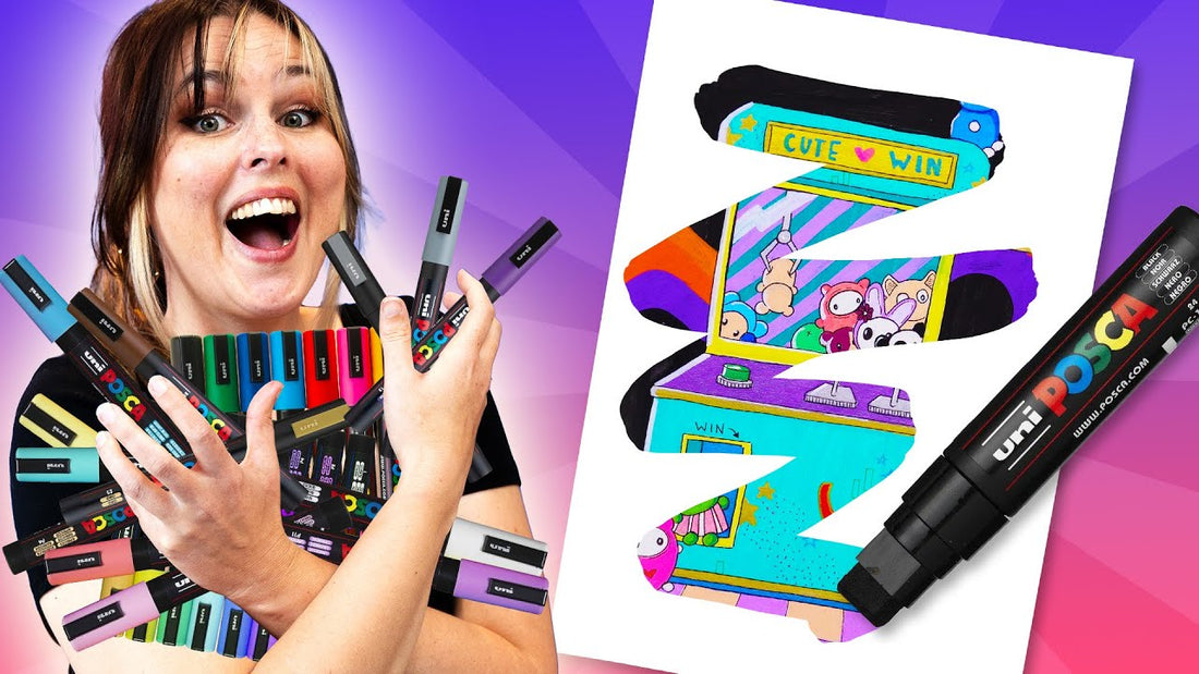 ALLE 42 VERFSTIFTEN GEBRUIKEN in 1 TEKENING! - Tekenchallenge met Posca's