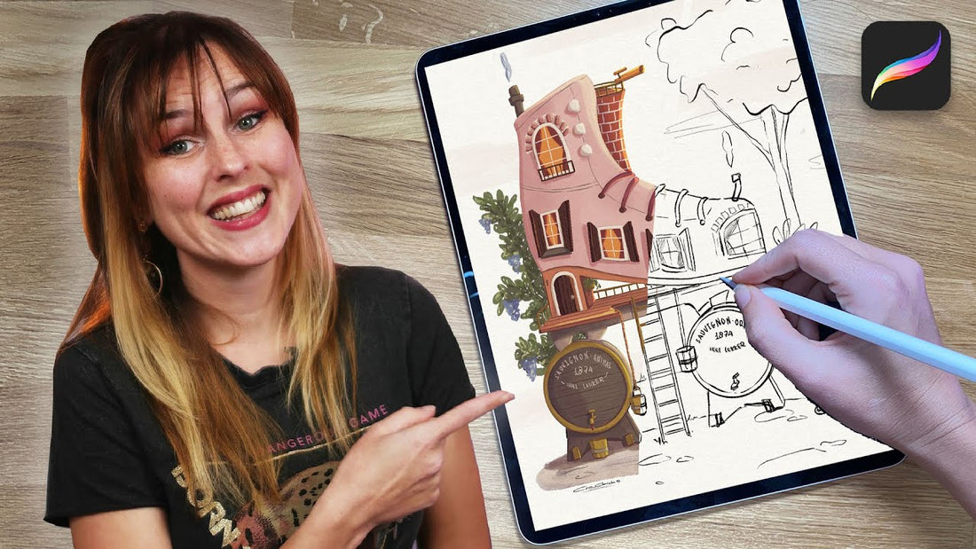 PROCREATE ILLUSTRATIE: van ROLSCHAATS naar HUISJE!