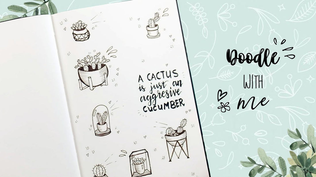 Cactus Doodles tekenen - Draw With Me Nederlands | CreaChick