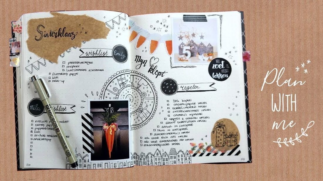 Sinterklaas Planner maken - Bullet Journal plan with me