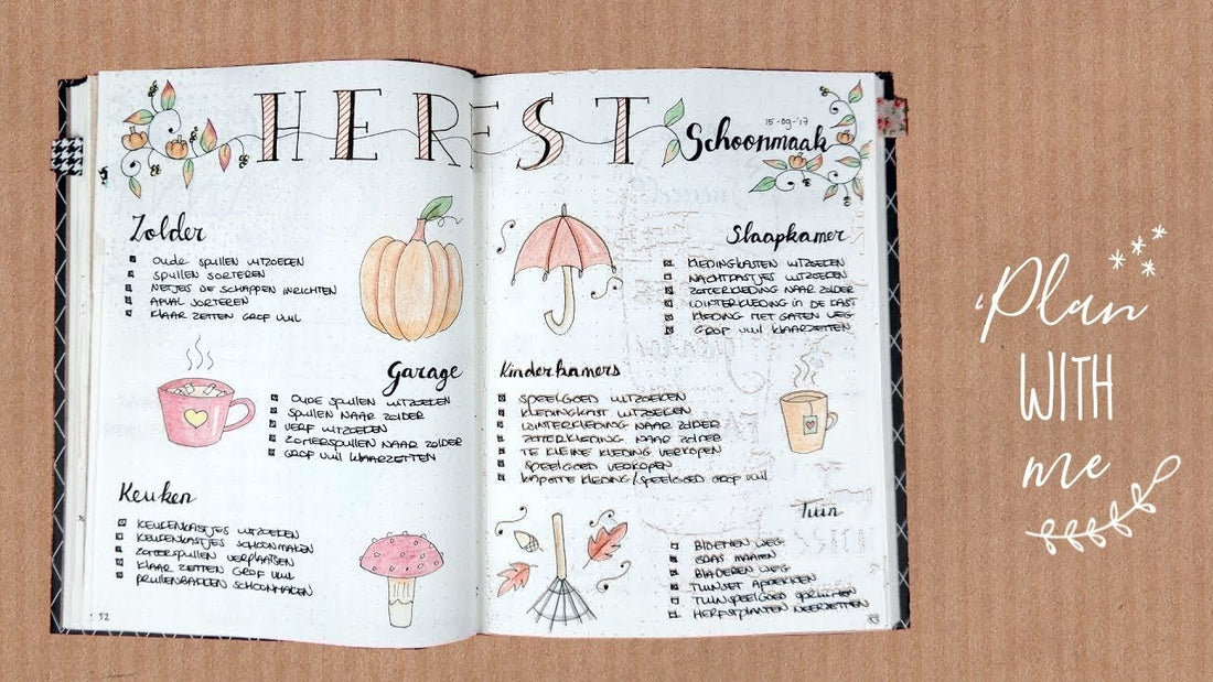 Herfst schoonmaaklijst maken - Bullet Journal - CreaChick