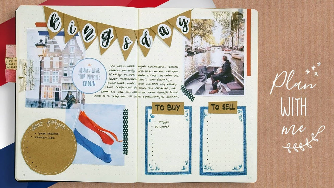 Koningsdag spread maken Plan with Me - Bullet Journal Nederlands | CreaChick