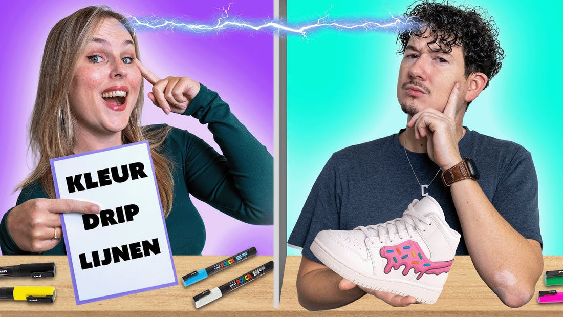 KUNNEN WIJ DEZELFDE SCHOENEN SCHILDEREN? - Tweeling Telepathie Art Challenge met Rick