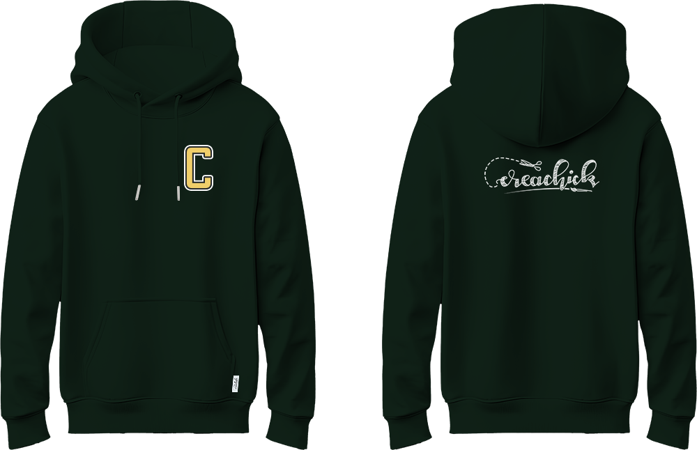 De nieuwe CreaChick hoodie in het groen!